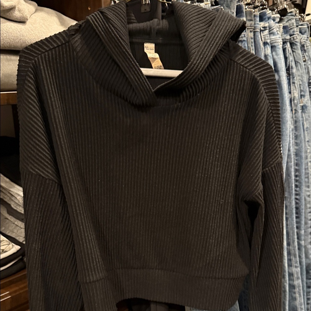 ALO Elegant Black Cowl Neck Women's Sweater